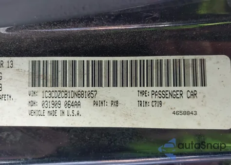 2013 Dodge Avenger Sxt z USA, uszkodzony, nr VIN 1C3CDZCB1DN681057